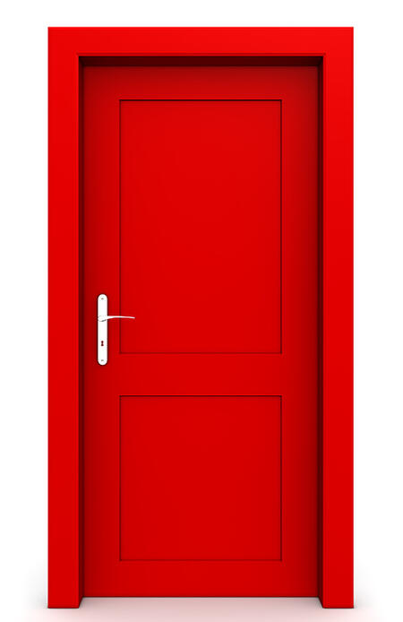 a picture of a red door.